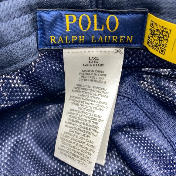 Polo Ralph Lauren Hawaiian Bear Ukulele Floral Orange Pony Bucket Hat Blue L/XL - Picture 8 of 8